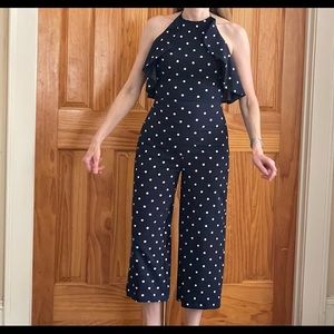 Karlie Navy with white dot jumpsuit